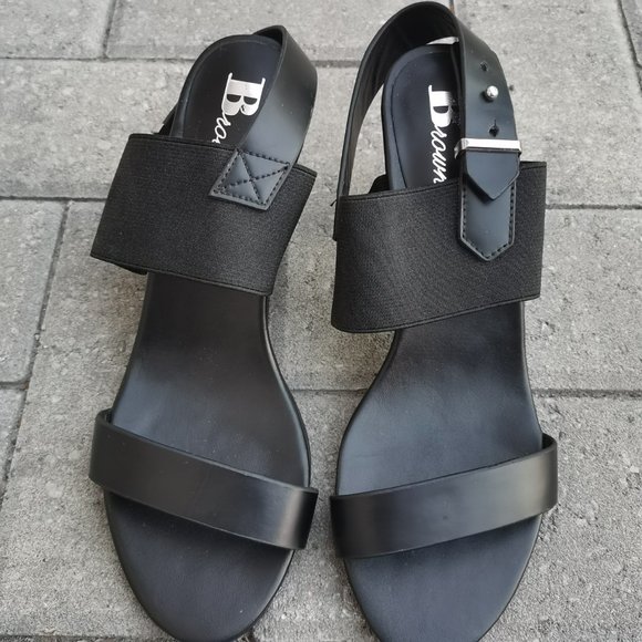 Brown's Black Heeled Sandals - Picture 4 of 11